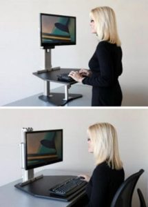 woman at the adjustable work station